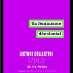 LECTURE COLLECTIVE • Livre de Françoise Vergès « Un féminisme décolonial »